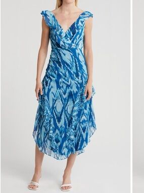 Ramy Brook Anika Ruffled Midi Dress NWT